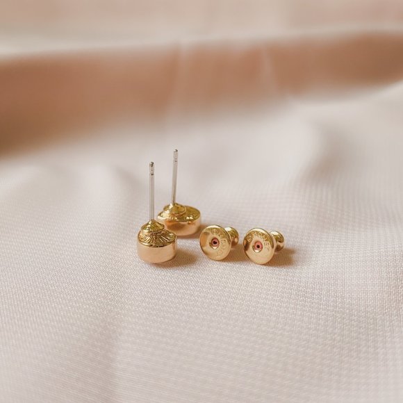 Vintage Monet Teardrop Pear Clear Rhinestone Crystal Minimal Gold Stud Earrings - Picture 3 of 5